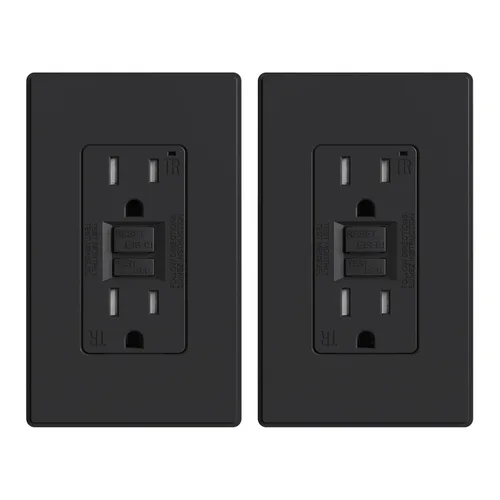 Vista 23 de ELEGRP Toma GFCI de 15 amperios, toma eléctrica GFI de autoprueba con diseño más delgado, receptáculo GFCI resistente a manipulaciones TR