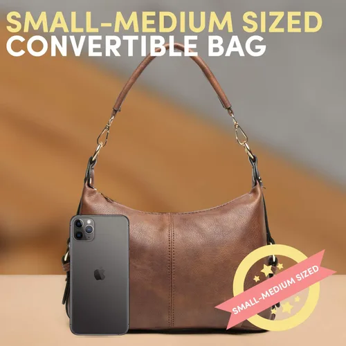 Vista 2 de Katloo Bolso pequeño Hobo para mujer, con asa superior, bolso cruzado de piel sintética para mujer, bolso de hombro, cortaúñas