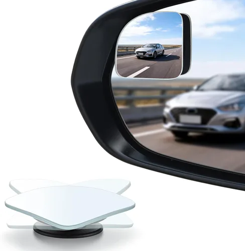 Vista 12 de LivTee Espejos de punto ciego, espejos retrovisores convexos de vidrio HD en forma de manzana, sin marco, gran angular ajustable para espejo