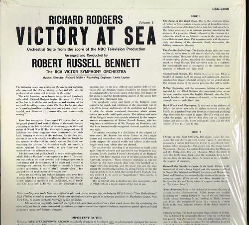 Vista 2 de RICHARD RODGERS - VICTORY AT SEA VOLUME 1- RCA LIVING STEREO