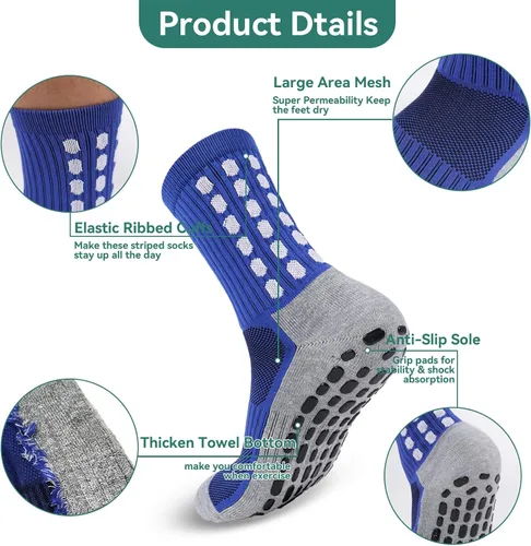 Vista 2 de 246 Pairs Men's Soccer Socks Grip Pads Non Slip Football Baseball Soccer Socks for Men Women