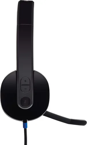 Vista 4 de Logitech H540 - Auriculares USB de alto rendimiento para Windows y Mac, certificados para Skype USB-a Plug-and-Play, Noise-Canceling Mic, On-Ear
