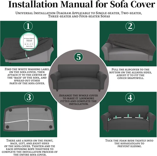 Vista 6 de Fundas elásticas para silla, fundas elásticas para sillón de 2 piezas, fundas de sofá lavables con diseño floral para sillón, protector de muebles