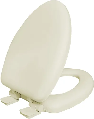 Vista 10 de Plexon Asiento de inodoro acolchado suave, blanco alargado, tapa y asiento de cierre lento, bisagra de liberación rápida, fácil de limpiar y cambiar