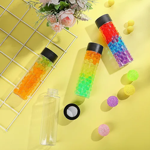 Vista 3 de Tanlade - 24 piezas de botellas de plástico transparentes vacías, botellas sensoriales con tapas, de plástico PET, reutilizables, a prueba de fugas