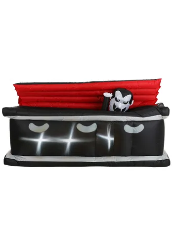 Vista 4 de Cofre Inflable de Vampiro de 6 Pies con Luz para Decoración Multicolor