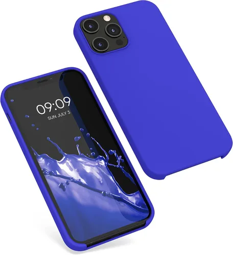 Vista 8 de kwmobile Funda compatible con Apple iPhone 12 Pro Max, funda de silicona TPU con acabado suave, color azul báltico