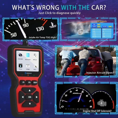 Vista 2 de Lector de código de escáner OBD2 Herramienta de diagnóstico de coche, lector de código de falla del motor, herramienta de escaneo de diagnóstico