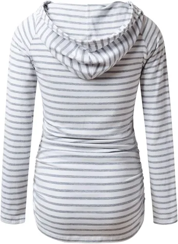 Vista 2 de GINKANA Sudadera con capucha de maternidad de manga larga camiseta casual de maternidad para embarazo ropa casual