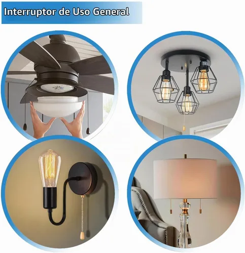 Vista 3 de Zing Ear ZE-109 - Interruptor de ventilador de techo, velocidad de encendido y apagado con cadena de tracción compatible con ventiladores de luz