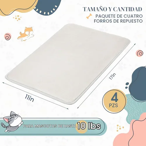 Vista 2 de Drydiet - 4 almohadillas transportadoras para gatos reutilizables, color beige, 17 x 11 pulgadas