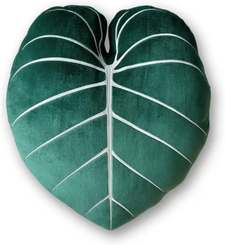 Vista 13 de Green Philosophy Co. Almohada de hoja de Frydek Alocasia - Obsidiana