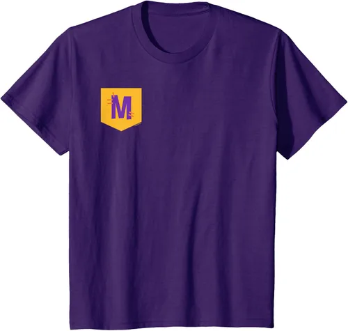 Vista 3 de Blippi Meekah - Camiseta oficial con logotipo de bolsillo Azul Jaspeado
