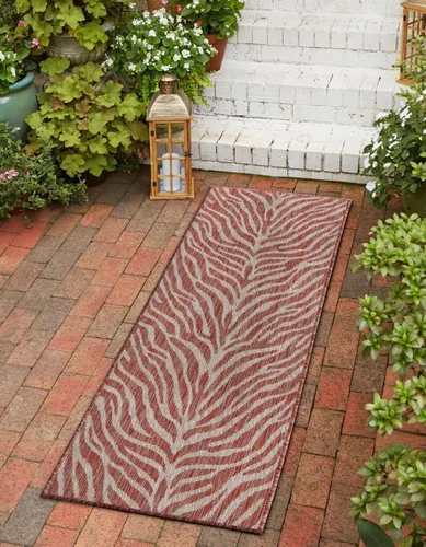 Vista 20 de Unique Loom Outdoor Safari Collection - Alfombra de área - Tsavo (2' x 3' 1", rectangular, azul/marfil)