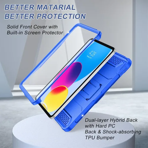 Vista 5 de Funda Soke para iPad (A16) de 11ª generación de 11 pulgadas 2025, iPad de 10ª generación de 10.9 pulgadas 2022, con protector de pantalla