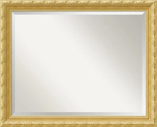 Vista 11 de Amanti Art 24x20 Bathroom Vanity Mirror, Versailles Gold Wood Frame, Rectangular Wall Mirror, Beveled Edge, Hangs Horizontally or Vertically