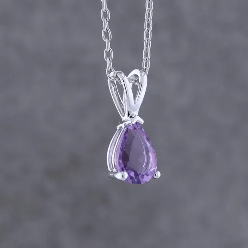 Vista 2 de Dazzlingrock Collection Colgante de lágrima de 0.315 x 0.236in con corte de pera para mujer (cadena de plata incluida), plata de ley