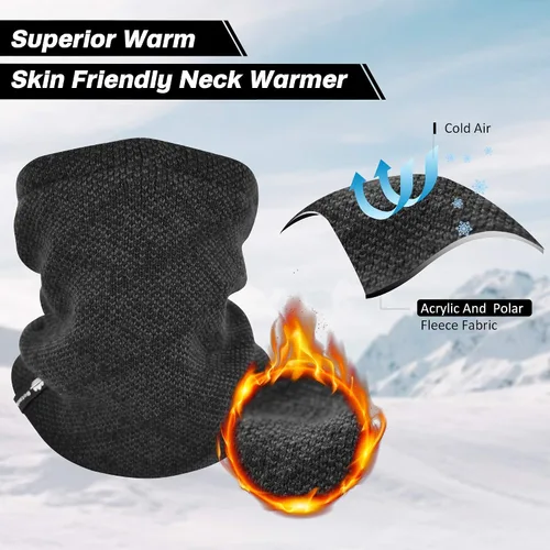 Vista 6 de Botack - Gorro de forro polar 3 en 1 para el cuello y el invierno