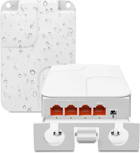 Vista 8 de Yuanley extensor PoE de 5 puertos Gigabit con 4 salidas PoE, 90W de entrada, mini interruptor de 5 canales de 1000Mbps IEEE 802.3af/at/bt, carcasa