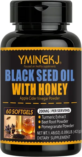 Vista 8 de Aceite de semilla de comino negro, vinagre de sidra de manzana, cúrcuma