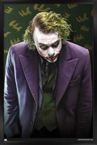 Vista 13 de Trends International DC Comics - Póster de pared The Joker - The Dark Knight, 14.725 x 22.375 pulgadas, versión enmarcada de madera de granero