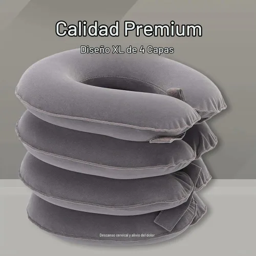 Vista 3 de ChiFit Dispositivo de almohada inflable y ajustable de 4 capas para estiramiento cervical para el cuello, soporte de descompresión de cuello