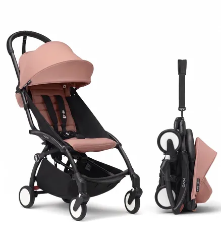 Vista 16 de Stokke YOYO3 Cochecito desde 6 meses - Incluye marco blanco/cojín de asiento color aguamarina + dosel - Se pliega y despliega en un instante