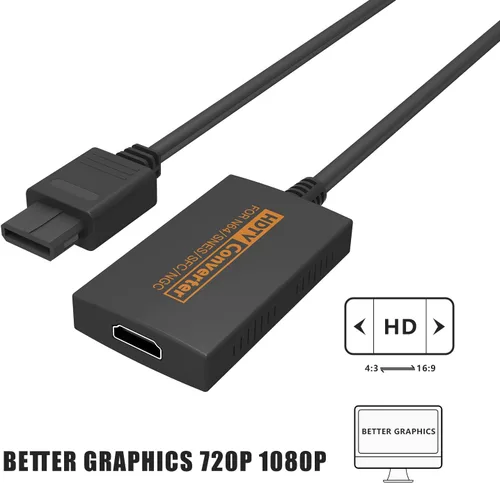 Vista 2 de Hgowixx Adaptador HDMI para N64cubo de juegoSNES