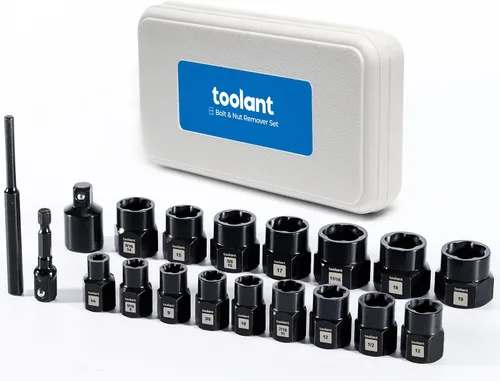 Vista 7 de Toolant 5 piezas de removedor de tuercas de rueda, juego de herramientas de zócalo para quitar pernos y tuercas, extractor de pernos pelados