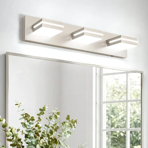 Vista 10 de VOLISUN 5CCT - Lámparas de baño regulables sobre el espejo, modernas lámparas de tocador de baño, cabezal giratorio de 360°, luces LED negras