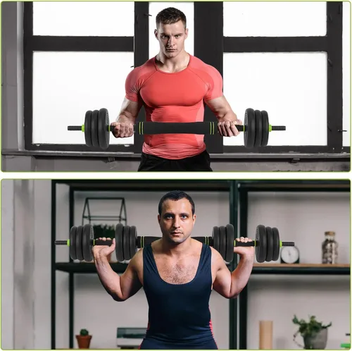 Vista 7 de Mancuernas ajustables, juego de pesas libres de 44/66/88 libras con conector, juego de mancuernas de peso 4 en 1 utilizado como kettlebells, barra