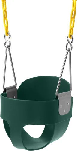 Vista 11 de Take Me Away Juegos de columpios para patio trasero, respaldo alto resistente, asiento de columpio para bebé totalmente ajustable con cadenas de Azul