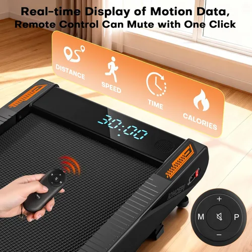 Vista 9 de Walking Pad Treadmill with Speaker, 4-in-1 6.2MPH Treadmills for Home with App Compatible, Walking Pad with 10% Incline, LED Display, 2.75HP