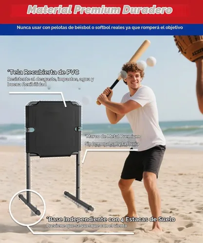 Vista 3 de Garbuildman Baseball Strike Zone Target para bolas de plástico, marco de metal portátil para lanzar y golpear herramienta de entrenamiento