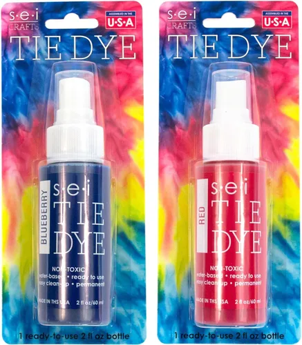 Vista 4 de S.E.I. Botella de Spray de Tie Dye del 4 de Julio: 2oz. Spray de Tinte para Tela No Tóxico, Tinte Permanente para Ropa DIY, Un Paso, Suministros