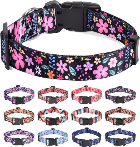 Vista 18 de Collar para Perros para Perros Pequeños y Gatos, Collar Suave y Cómodo para Mascotas para Perros Pequeños, Medianos y Grandes, Patrón Geométrico