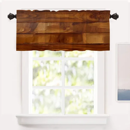 Vista 57 de Shrahala Floral Abstract Design Blackout Curtain Tiers, Minimalist Flower Illustration Kitchen Valance Light Blocking Tier Drapes with Rod Pocket, 2