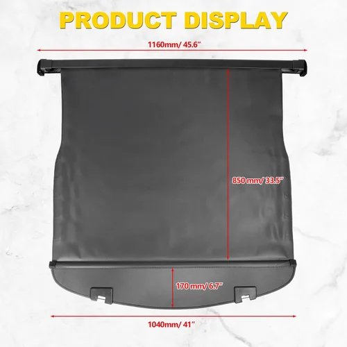 Vista 2 de Auxmart - Pantalla de protección retráctil, cubre carga, Negro