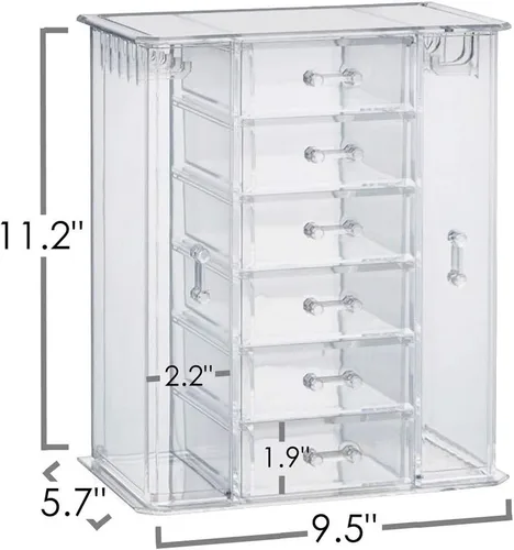 Vista 3 de OnDisplay Organizador de gabinete de joyería de acrílico con 6 cajones