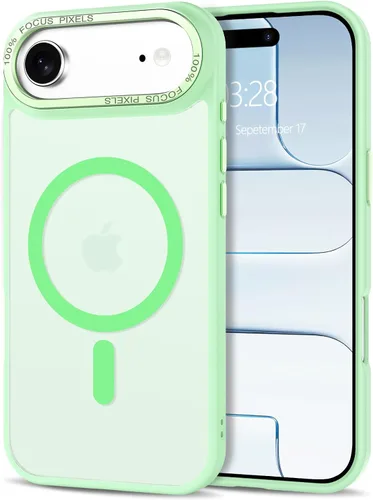 Vista 25 de Anuck - Funda magnética para iPhone 11 compatible con MagSafe, carcasa trasera mate translúcida dura, borde de TPU, delgada, resistente a impactos