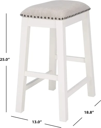 Vista 7 de SAFAVIEH Home Collection Aero - Taburete blanco para mostrador de 25 pulgadas (juego de 2)