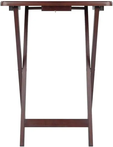 Vista 8 de Pemberly Row Mesa rectangular de madera maciza de transición para TV en nogal (juego de 4)