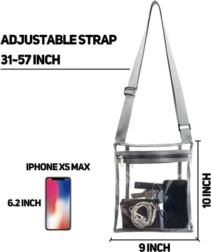 Vista 2 de Vorspack - Bolsa transparente aprobada para conciertosestadios con bolsillo