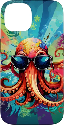 Vista 4 de iPhone 11 Pro That's One Cool Pultopus Pulpo colorido con funda para gafas de sol