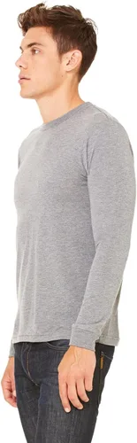 Vista 3 de Canvas Men's - Camiseta de manga larga 100% algodón de 4.2 onzas, modelo Filmore 3501para hombre, Gris, S