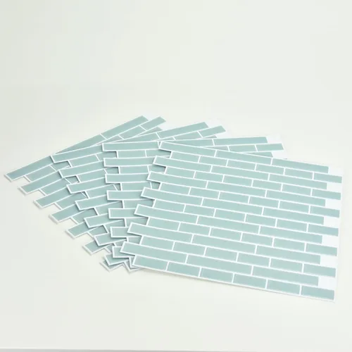 Vista 7 de In Home NH2361 - Azulejos de vidrio Marino adhesivos con protector para salpicaduras, Azul