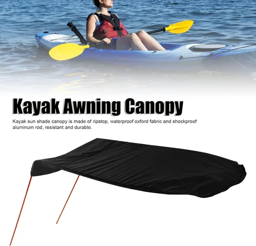 Vista 4 de Toldo para kayak, resistente al agua, plegable, para canoa (negro)