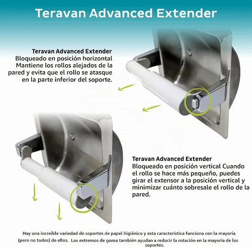 Vista 5 de Teravan Extensor de papel higiénico con bloqueo avanzado