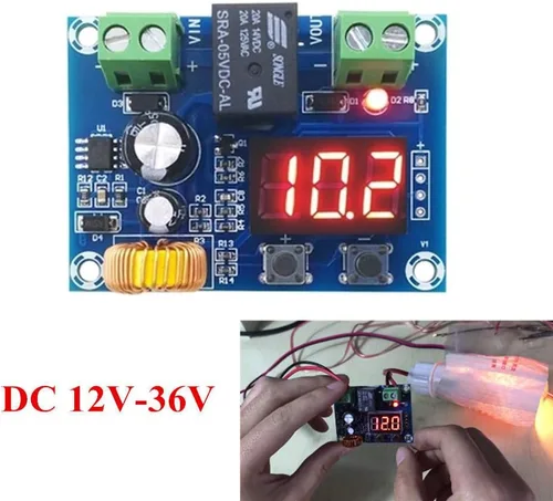 Vista 3 de Módulo de corte de bajo voltaje, módulo de protección de voltaje de 12V-36V CC, protector digital de bajo voltaje, interruptor de desconexión sobre