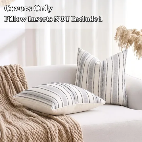 Vista 2 de Juego de 2 fundas de almohada bohemias de 20 x 20 pulgadas con patrón de granja con textura, fundas de almohada decorativas para sofá, dormitorio
